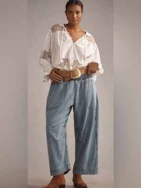 Pilcro pull on barrel jeans